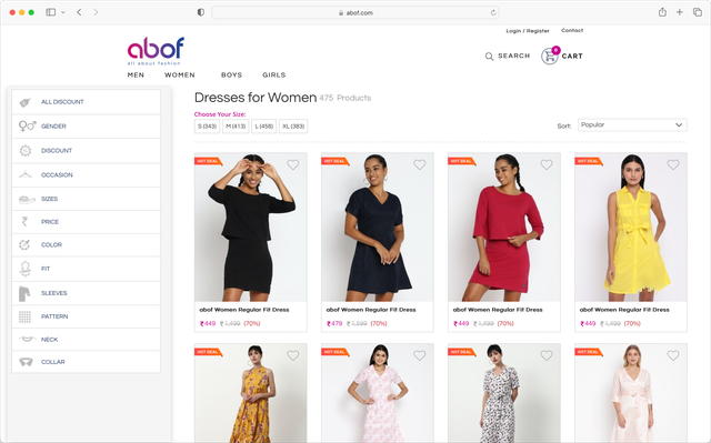 abof.com product listing page