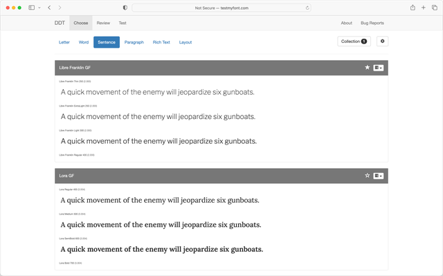 TestMyFont UI